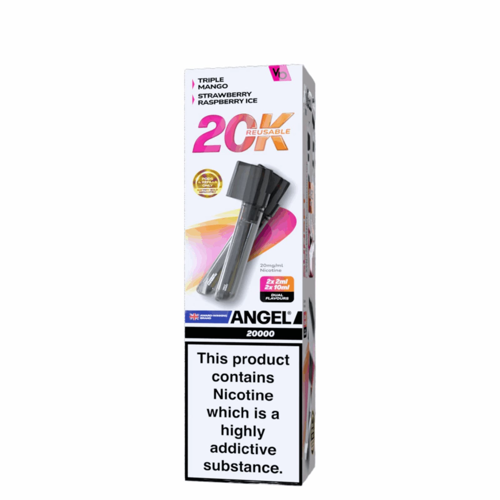 Angel vape Refill, Sunset edition. Triple mango, Strawberry raspberry ice