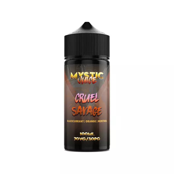 Mystic Juice 100ml Shortfill 0mg (70VG/30PG) CRUEL SAVAGE, BLACKCURRANT ORANGE MENTHOL